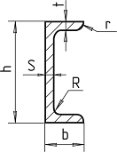 Швеллер с параллельными гранями полок (Серия П) по ДСТУ 3436-96 (ГОСТ 8240-97)
