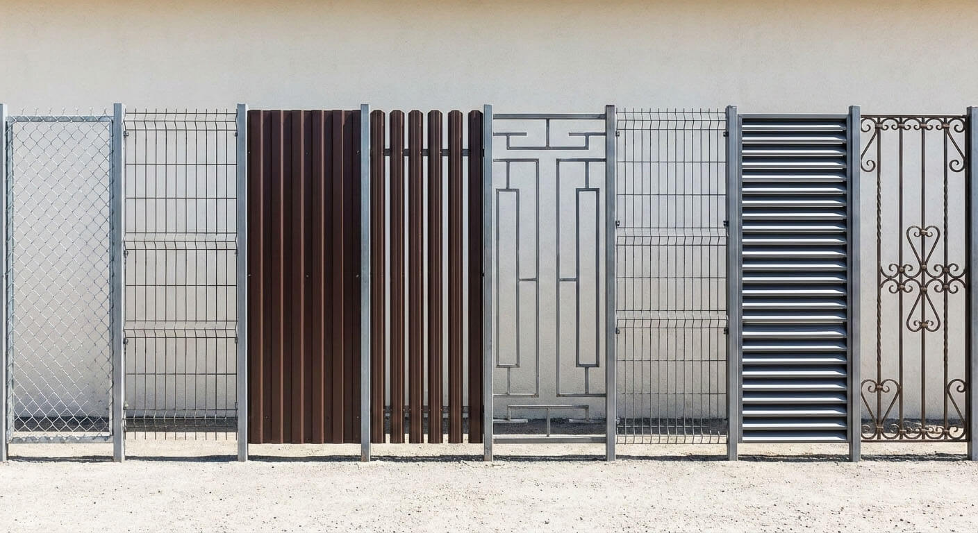 Типы и конструкции металлических заборов Типы и конструкции металлических заборов