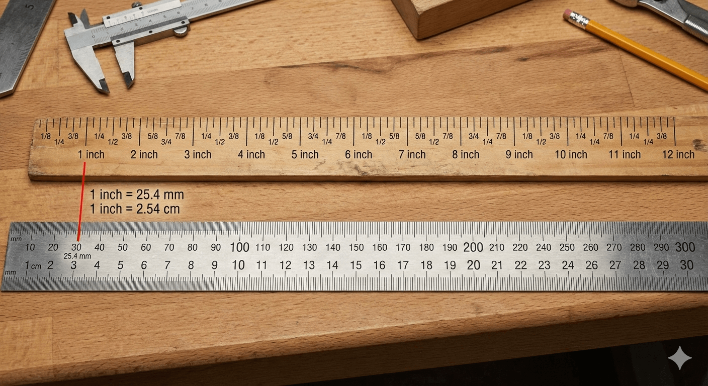 Таблица перевода дюймов в мм и см