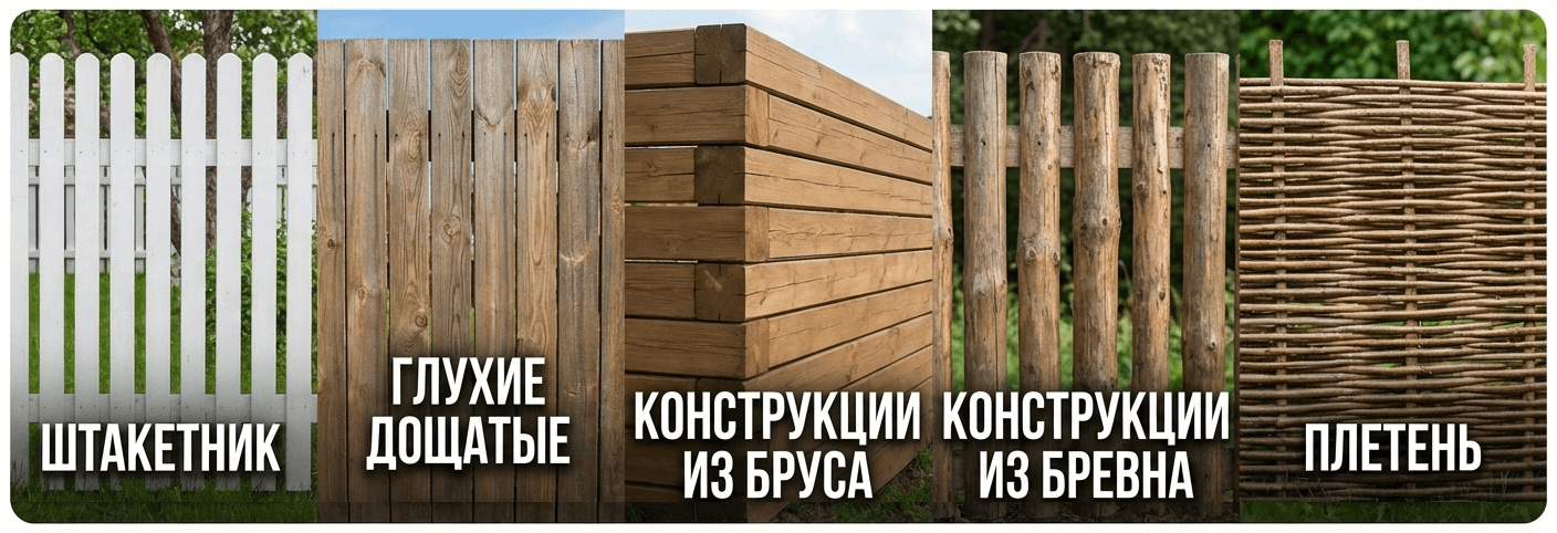 Деревянные заборы