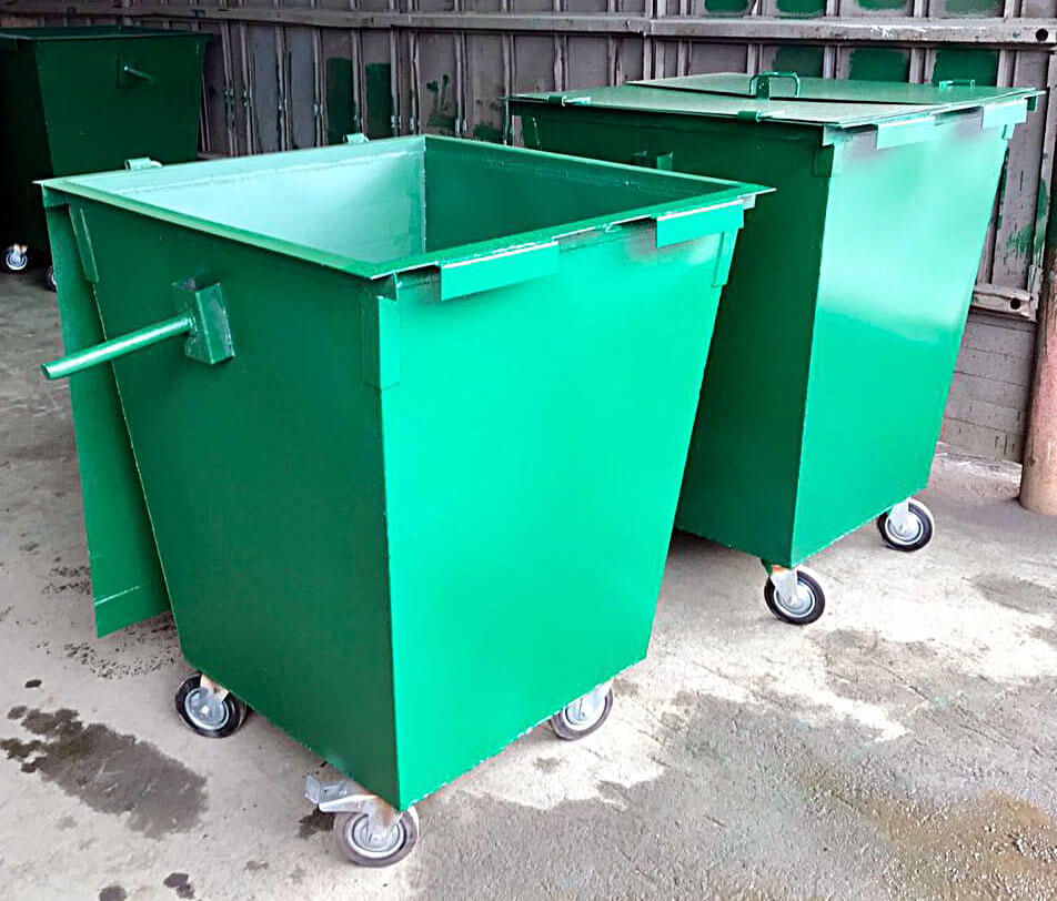 Металлический контейнер для сбора и вывоза бытового мусора