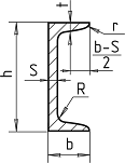Швеллер с уклоном внутренних граней полок (Cерия У) по ДСТУ 3436-96 (ГОСТ 8240-97)