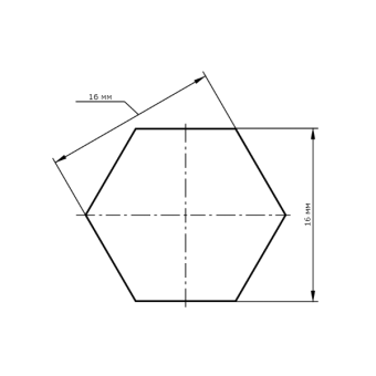 Металлический шестигранник 16 мм — вес, размеры, характеристики