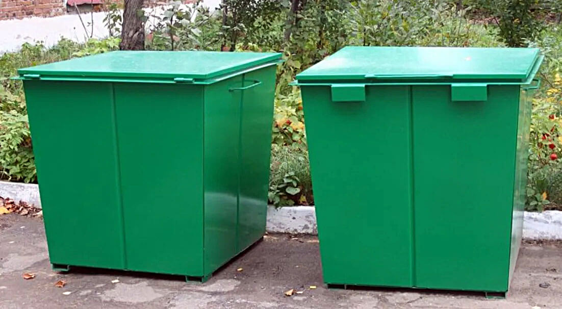 Металлические закрытые контейнеры для сбора отходов